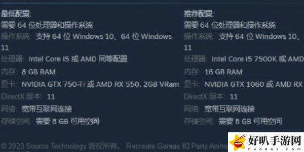 《猛兽派对》配置要求