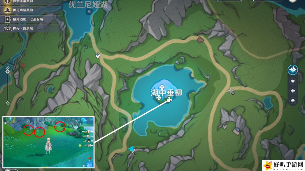 原神4.5湖光铃兰采集路线图怎么走